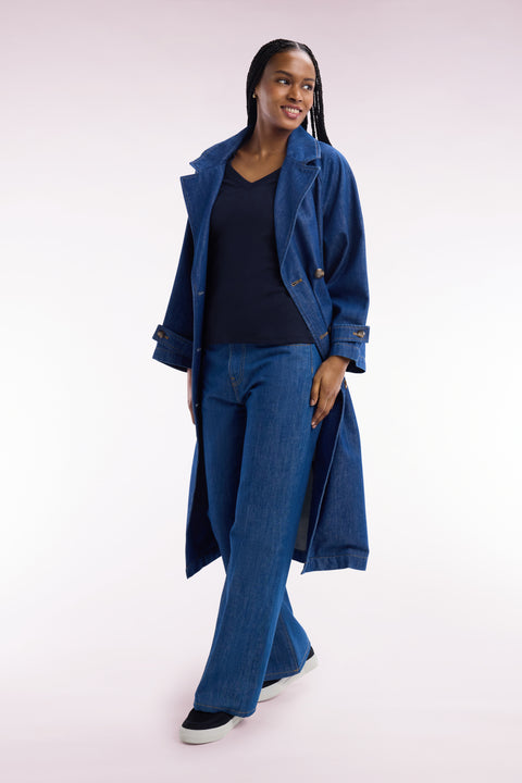 Jean 5 poche en denim brut coupe Flare - Image 1