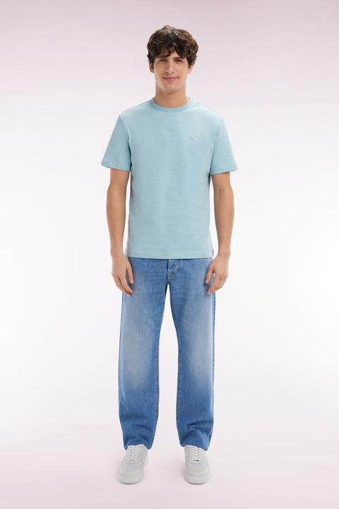 5-pocket jeans in blue denim with a stone bleach wash, Comfort cut - Image 1