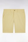 Bermuda chino en coton stretch ivoire coupe droite