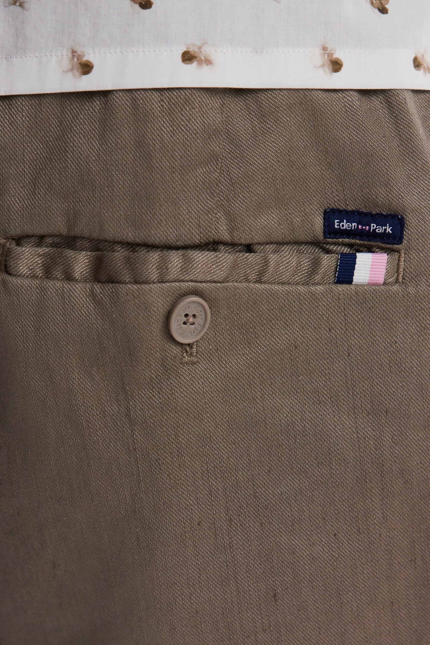 Flowing elastic trousers in brown stretch linen - cotton blend