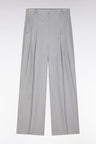 Pantalon à jambes larges en coton stretch gris coupe oversized