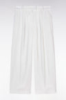Pantalon à jambes larges fluide écru