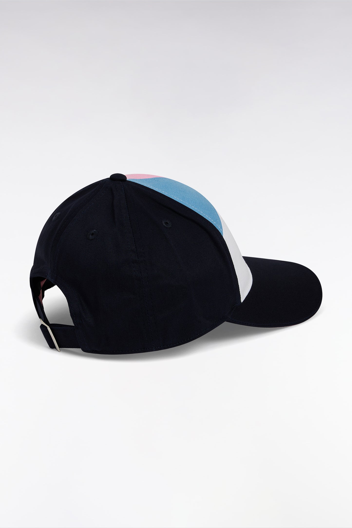 Casquette en twill de coton tricolore badge en silicone