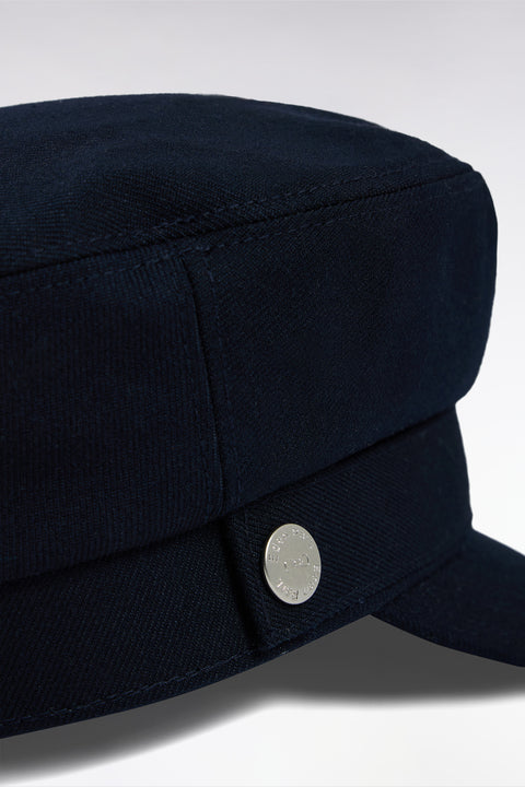 Casquette de marin en laine stretch mélangée marine - Image 2