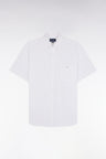 Chemise à manches courtes en coton blanc coupe droite