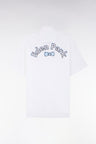 Chemise à manches courtes en coton blanc broderie Eden Park coupe droite