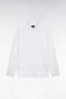 Chemise unisexe en coton et lyocell stretch blanc coupe droite