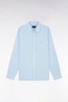 Chemise unisexe en coton et lyocell stretch ciel coupe droite