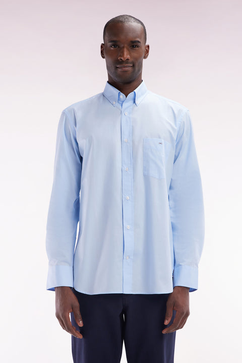 Chemise en coton ciel coudière coupe droite - Image 1