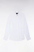 Chemise en lin blanc unie coupe droite