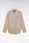 Straight-fit beige linen shirt