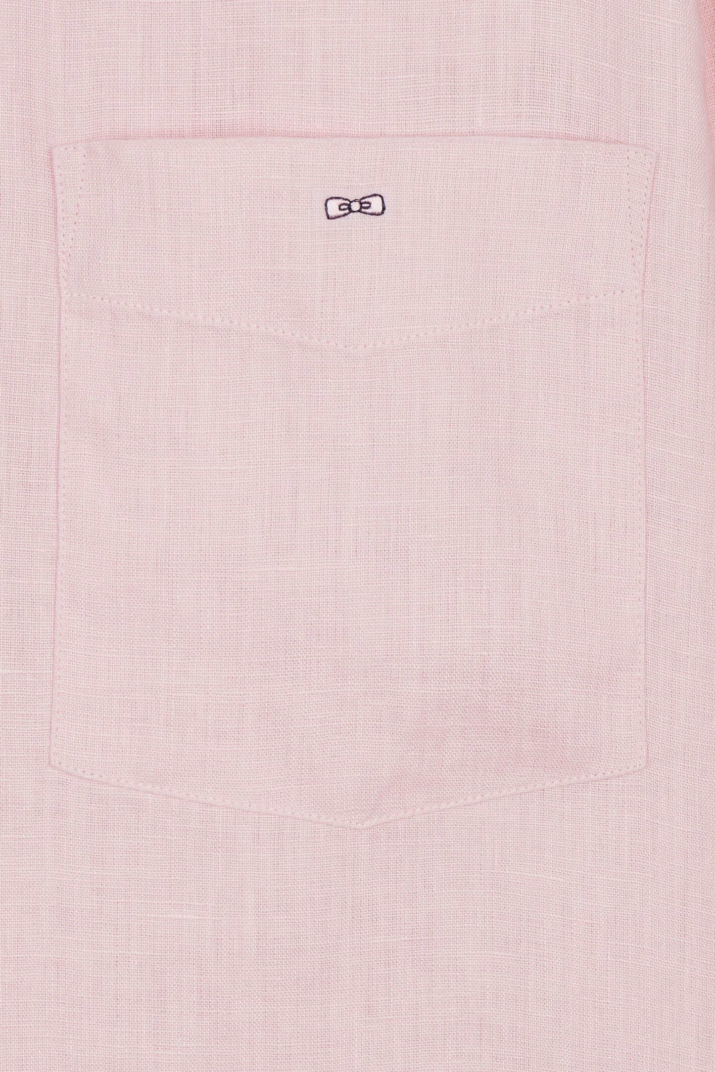 Straight-fit pink linen shirt