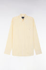 Straight-fit striped ivory cotton shirt