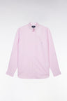 Straight-fit striped pink cotton shirt