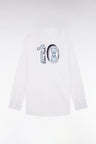 Chemise en coton pinpoint blanc broderie 10 coupe droite