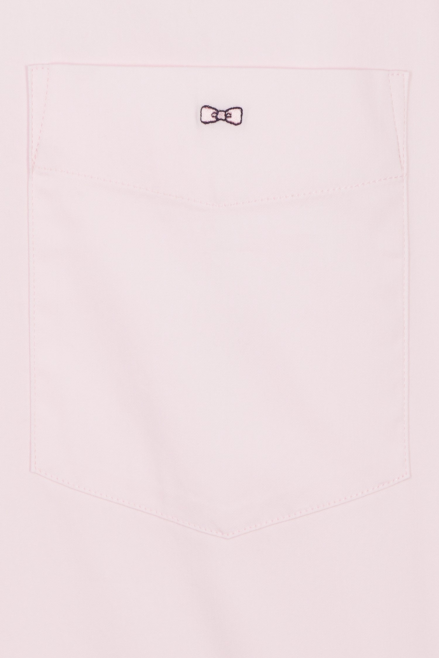 Chemise en twill de coton rose unie coupe droite