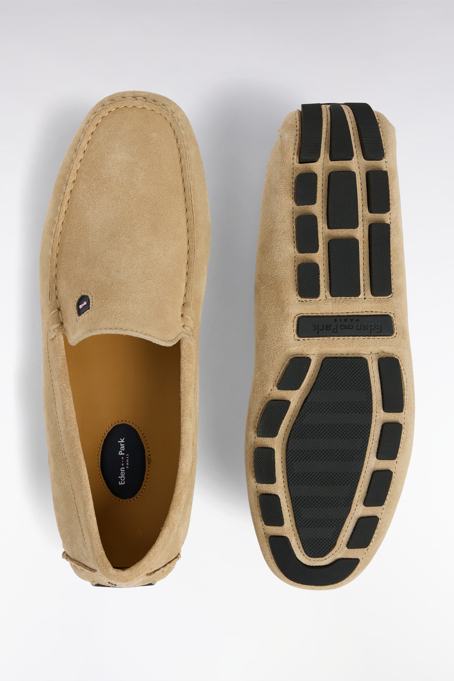 Brown suede leather loafers