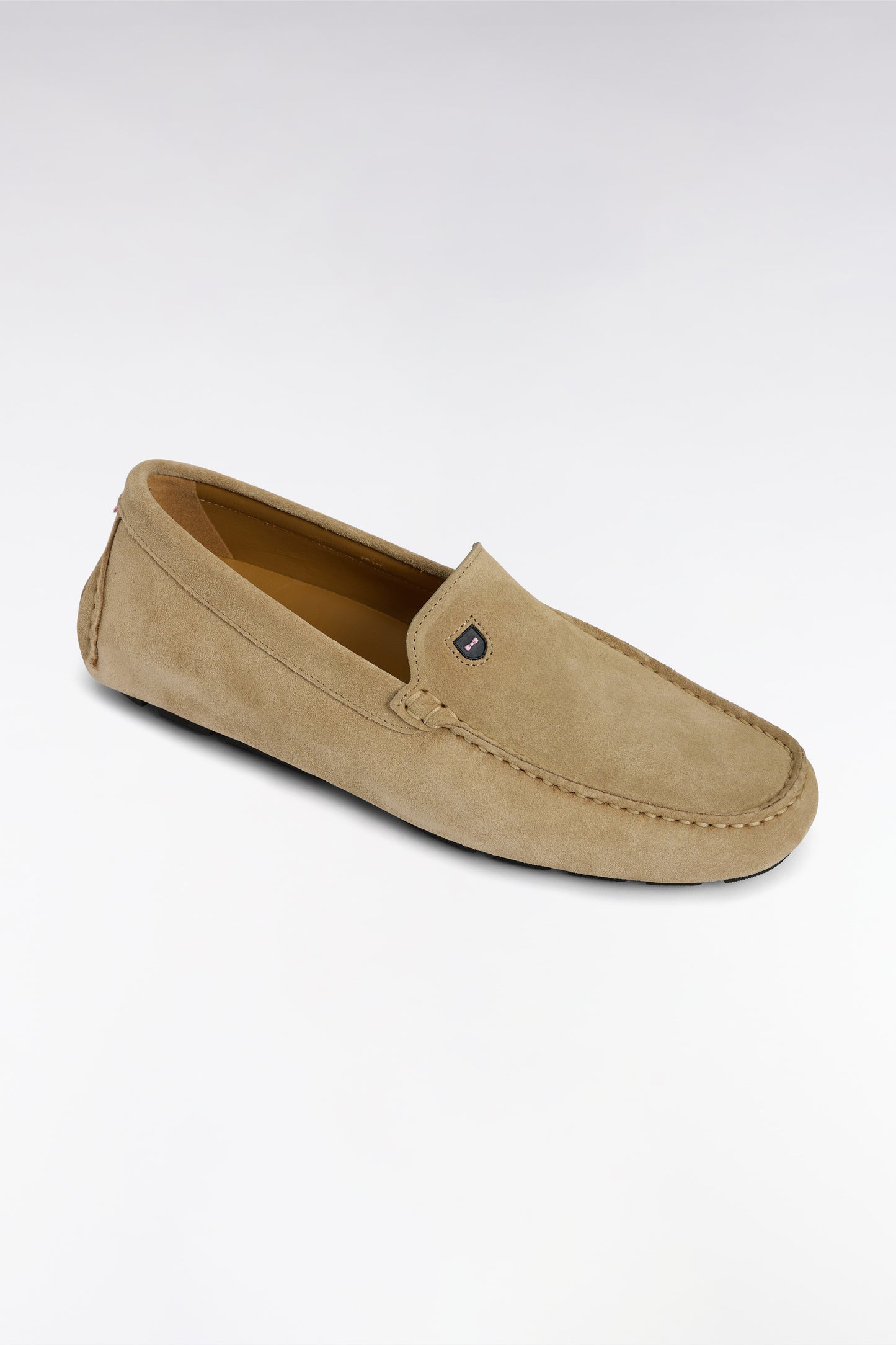 Brown suede leather loafers