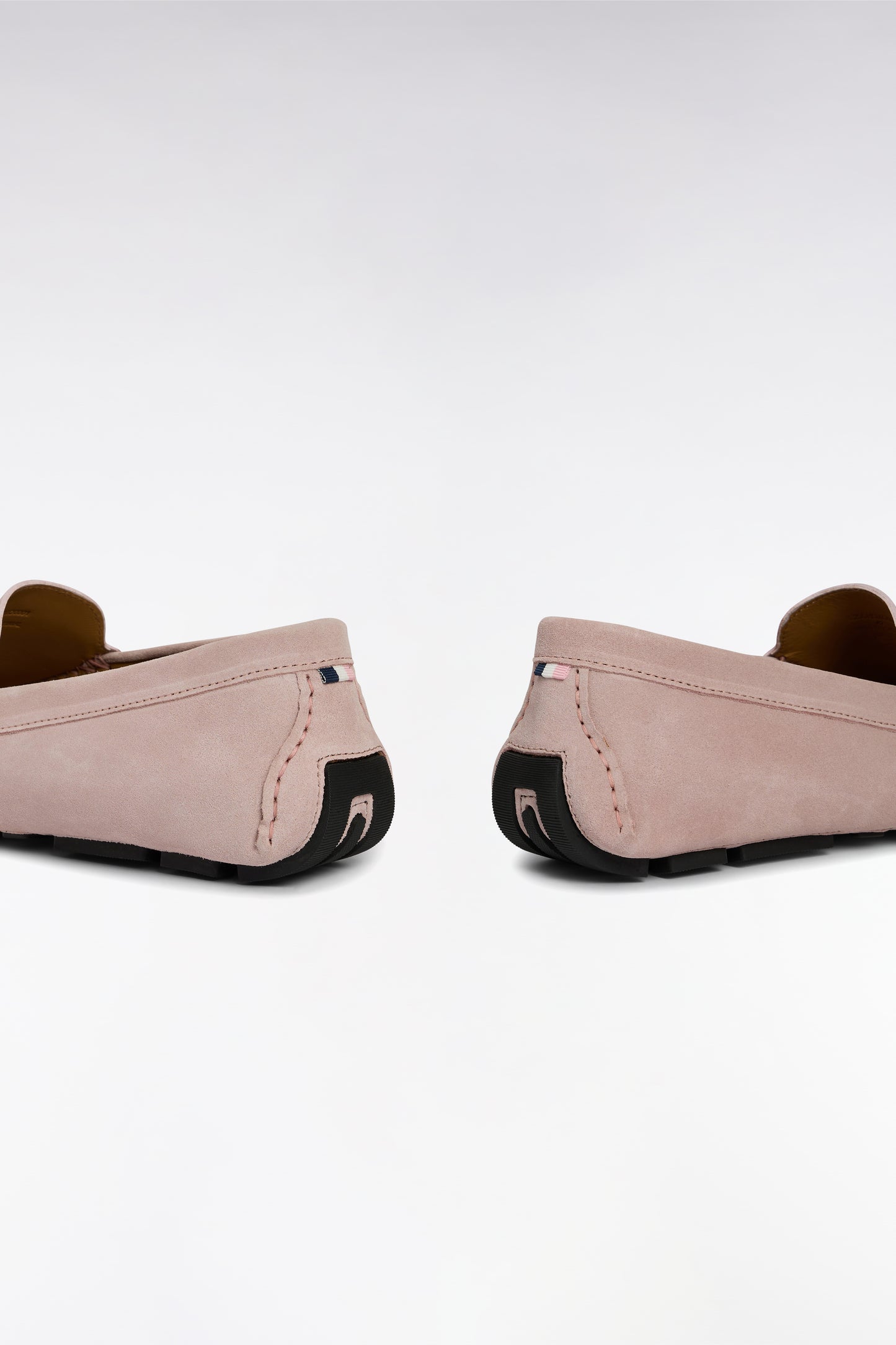 Pink suede leather loafers