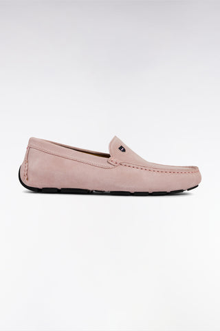 Mocassins en cuir suédé roses