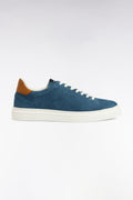 Baskets basses en cuir bleu gris