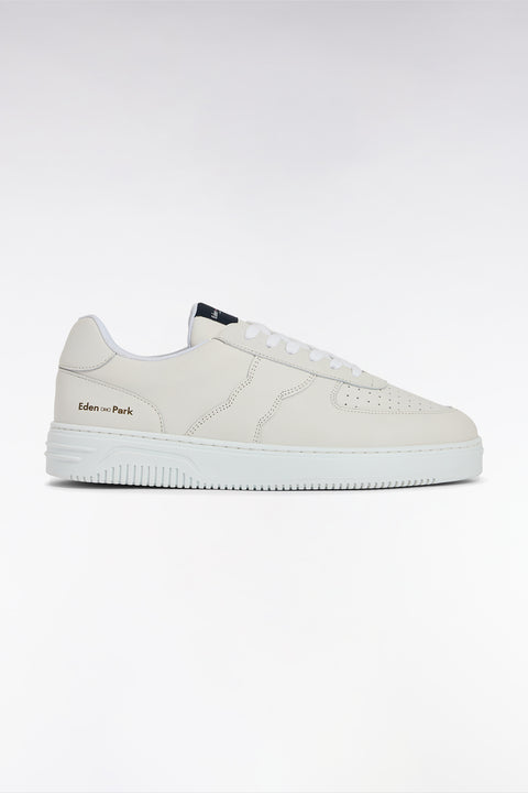White perforated leather sneakers - Image 1