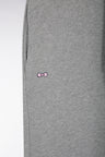 Grey straight-cut cotton fleece jogging shorts