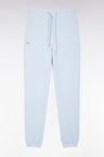 Sky blue straight-cut cotton fleece jogging