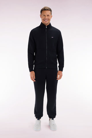 Jogging en molleton coton noir coupe droite