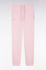 Pink straight-cut cotton fleece jogging
