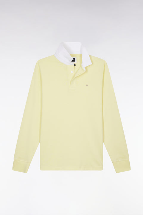 Maillot à manches longues en coton Pima jaune coupe droite - Image 2