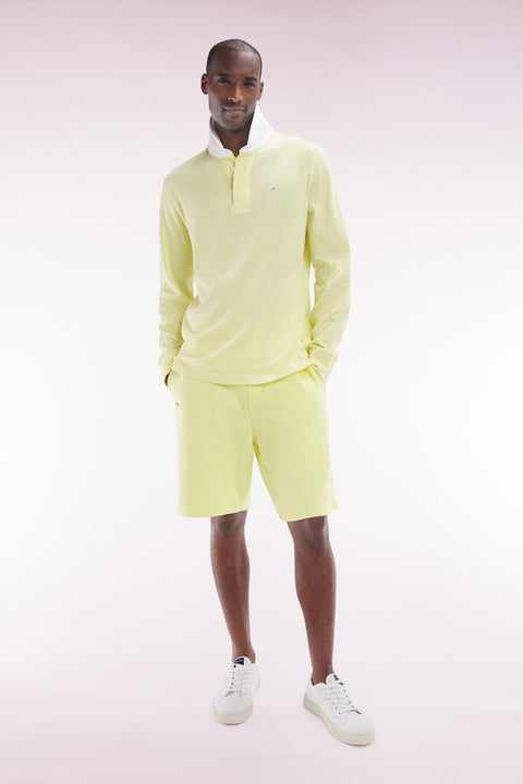 Maillot à manches longues en coton Pima jaune coupe droite - Image 3
