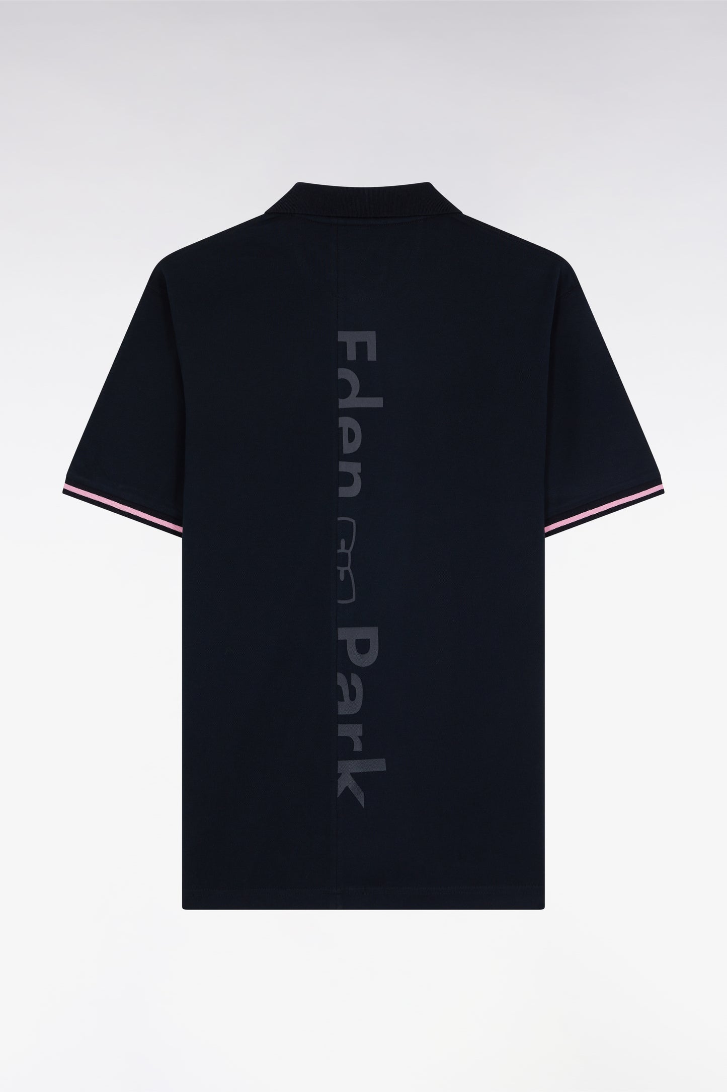 Polo à manches courtes en coton marine jacquard dos Eden Park coupe décontractée