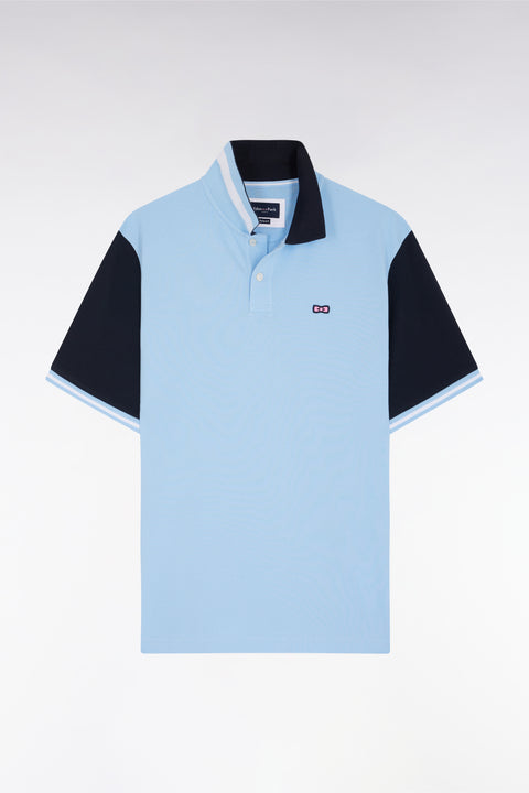 Polo à manches courtes en coton ciel jacquard dos Eden Park coupe décontractée - Image 1