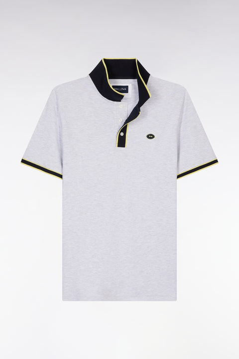 Polo à manches courtes en coton jaune rayures colorés coupe décontractée - Image 2