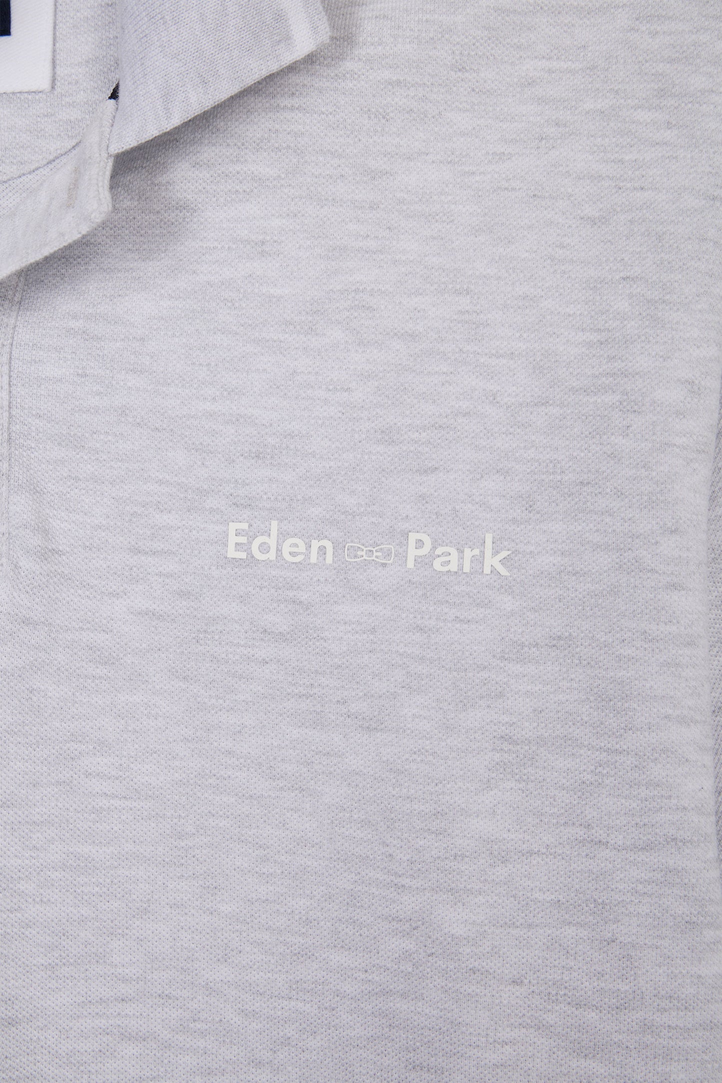 Relaxed-fit plain short-sleeved polo shirt in grey cotton with Eden Park lettering