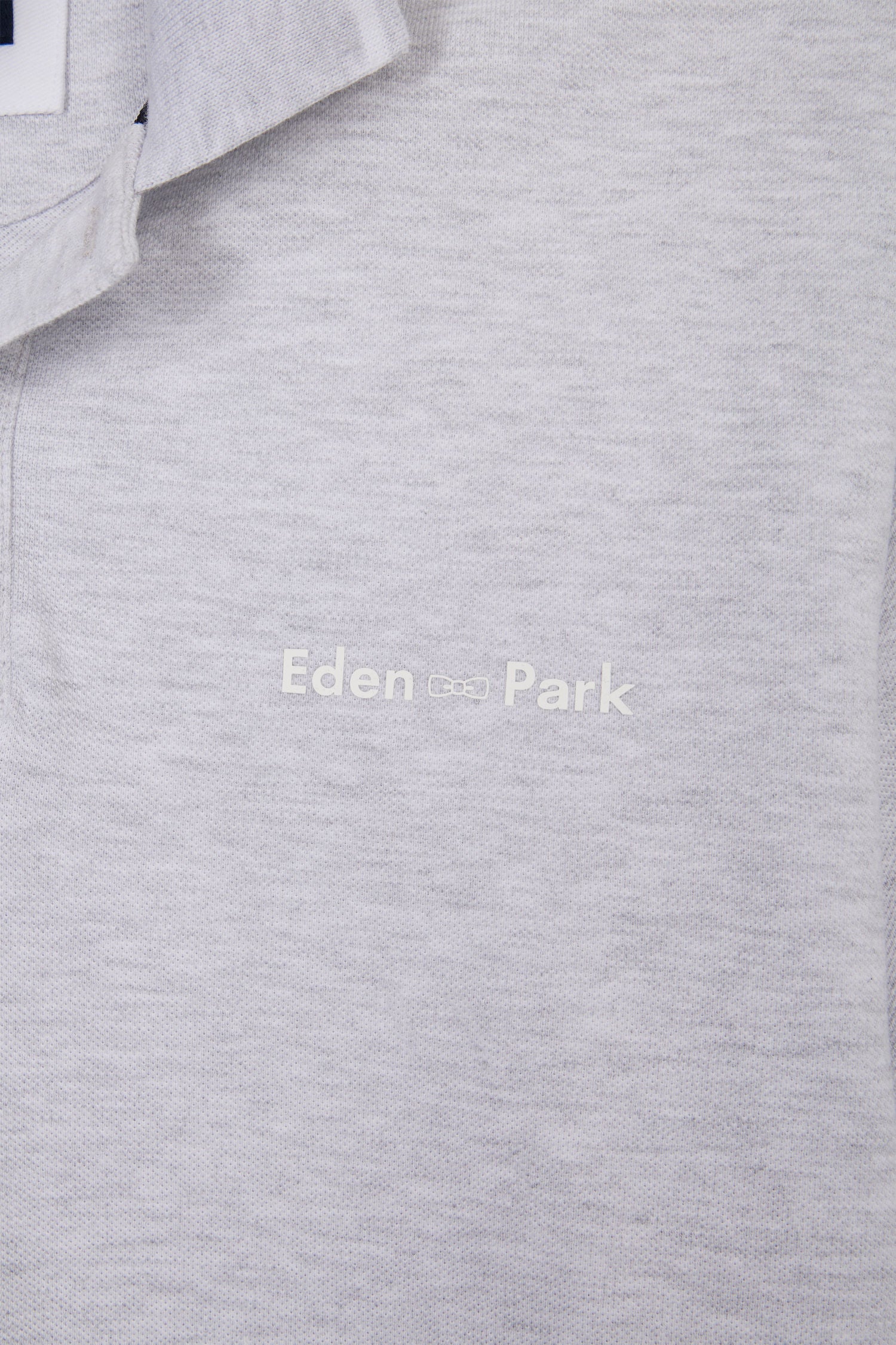 Polo à manches courtes uni en coton gris inscription Eden Park coupe décontractée