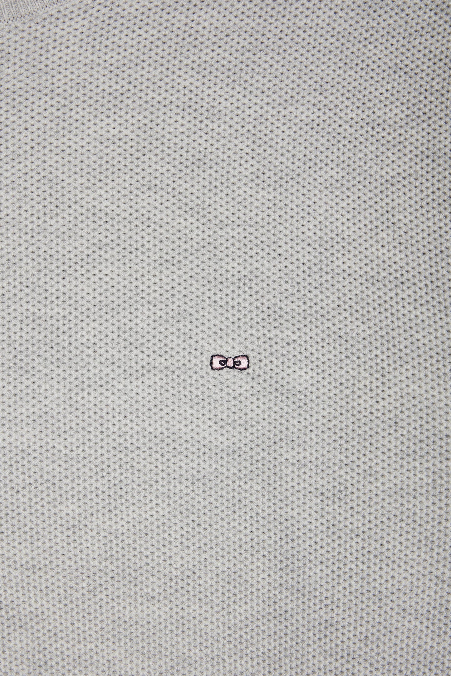 Straight-fit grey honeycomb cotton crew neck jumper