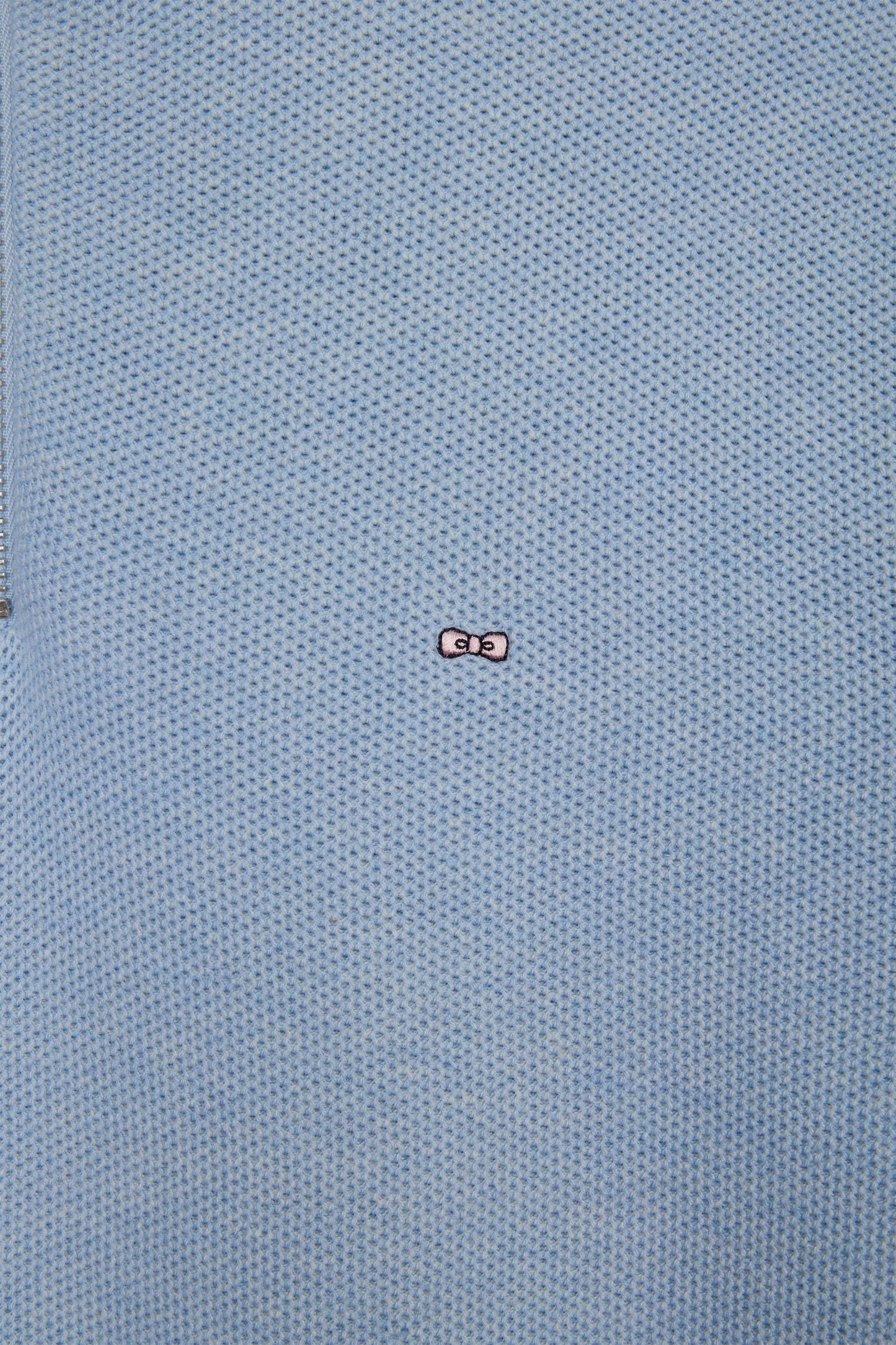 Pull col camionneur en coton nid d'abeille ciel coupe droite