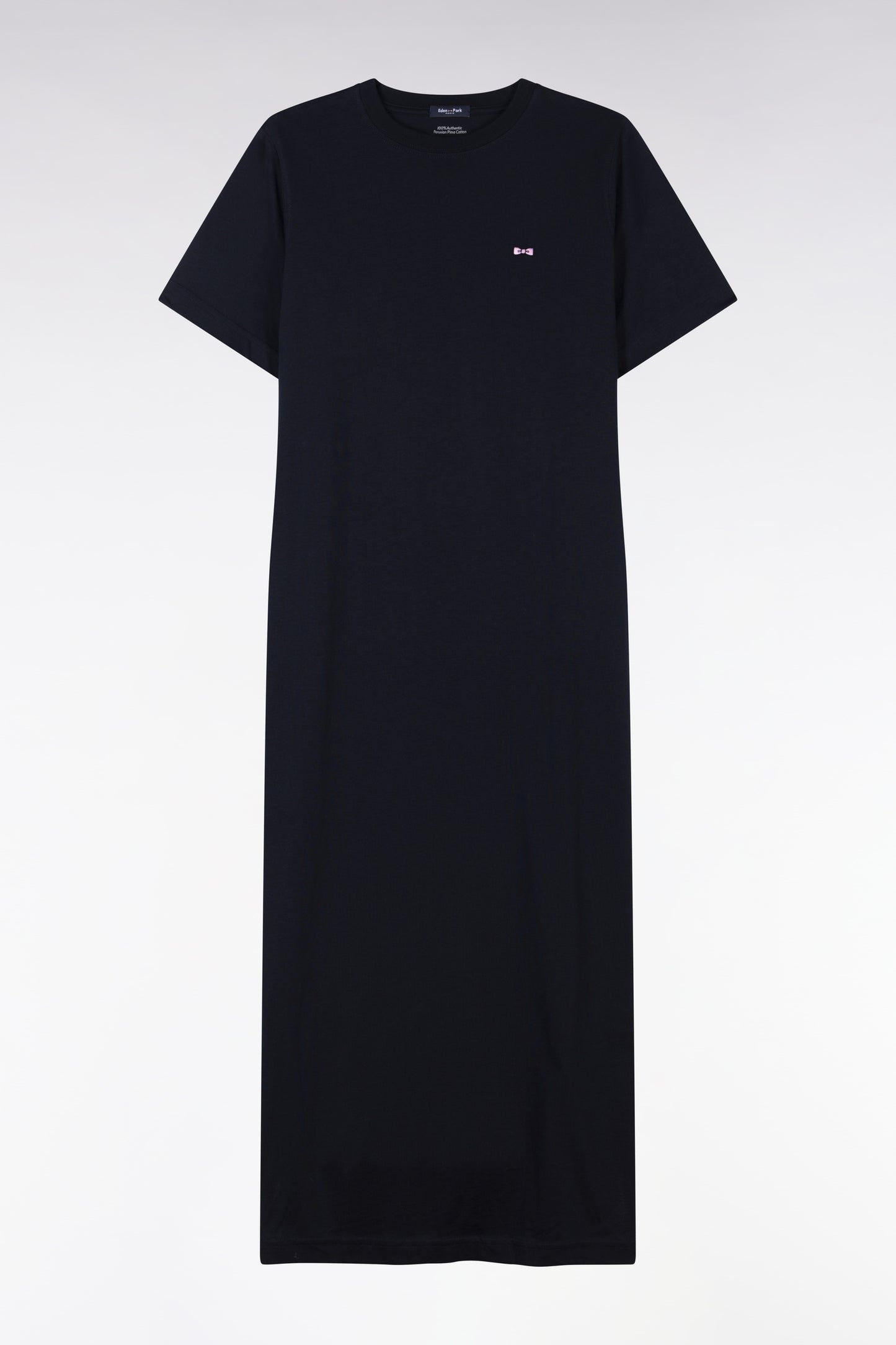 T-shirt dress in navy Pima cotton, straight cut