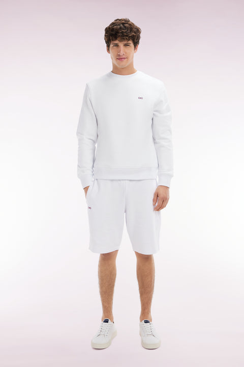 Short en molleton coton blanc coupe droite - Image 1