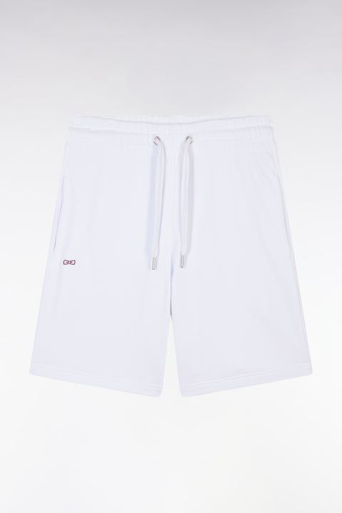 Short en molleton coton blanc coupe droite - Image 2