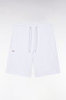 Short en molleton coton blanc coupe droite