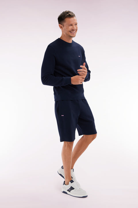 Short en molleton coton marine coupe droite - Image 2