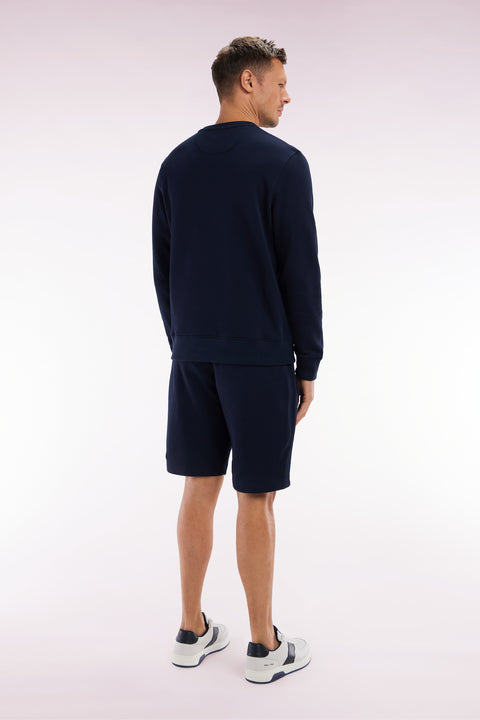 Short en molleton coton marine coupe droite - Image 3