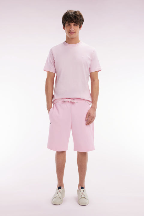 Short en molleton coton rose coupe droite - Image 1