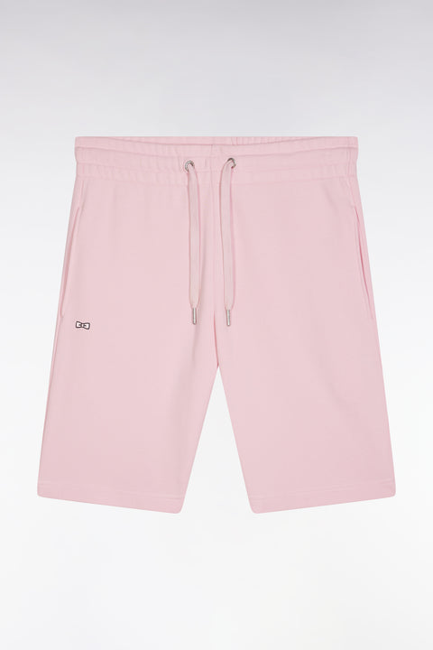 Short en molleton coton rose coupe droite - Image 2