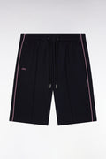 Short de jogging en coton interlock marine coupe droite