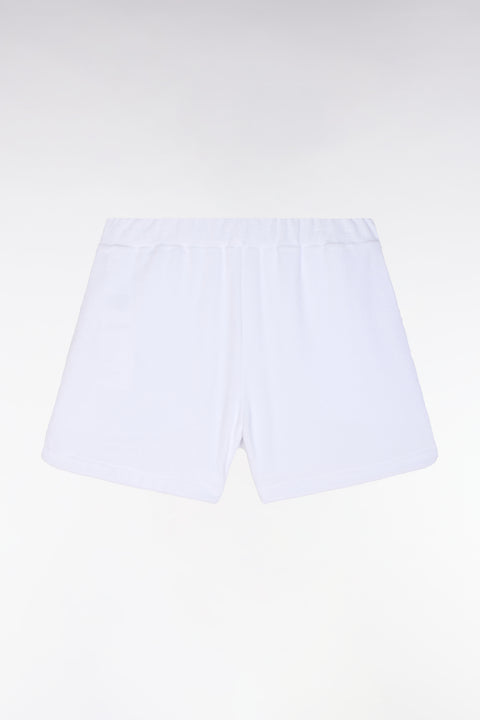 Short en molleton coton mélangé blanc coupe droite - Image 2
