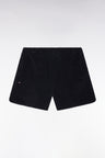 Short en molleton coton mélangé marine coupe droite
